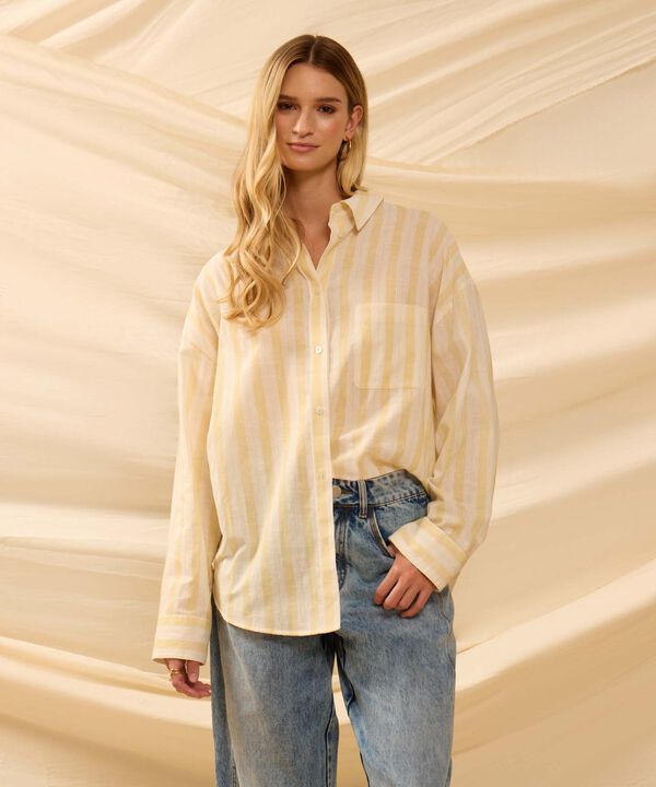 Camisa Oversize De Hombro Ca&iacute;do Para Mujer