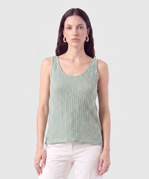 Camiseta de Tiras en Tejido de Punto Para Mujer image number null