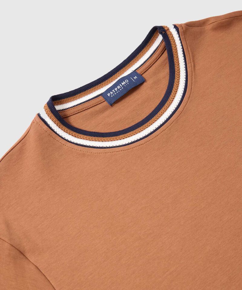 Camiseta Regular Fit con Rib Para Hombre