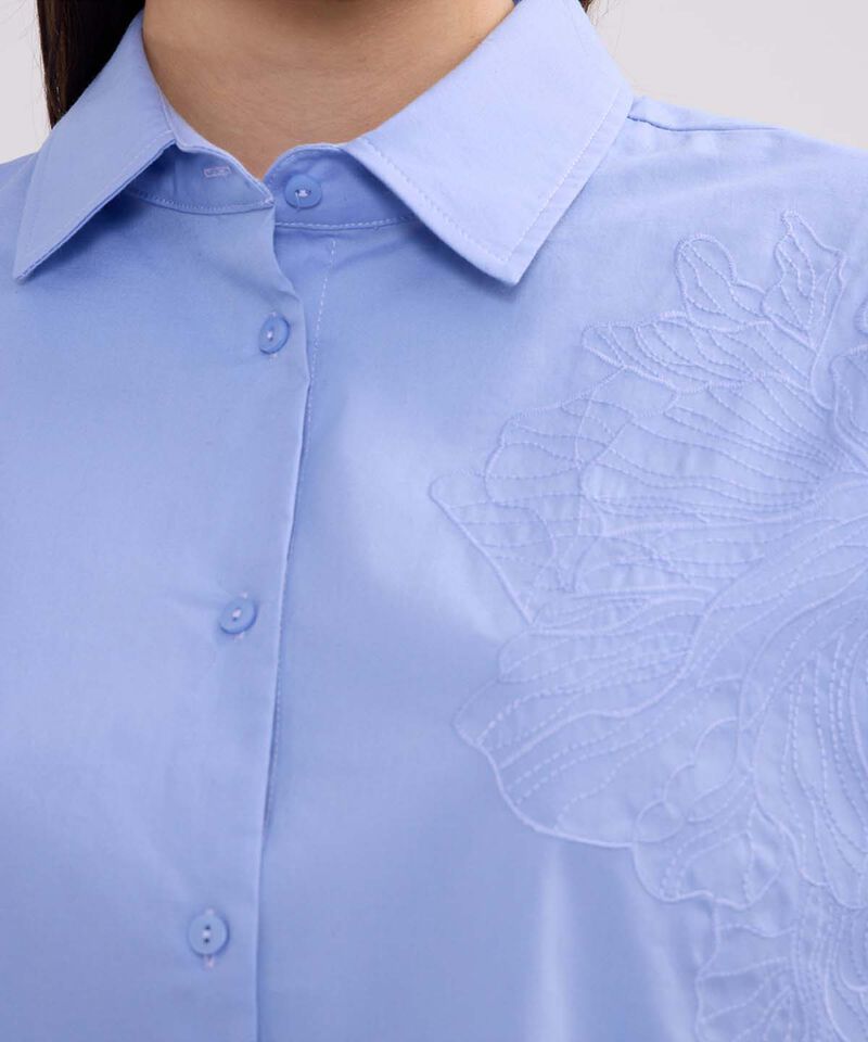 Camisa Bordada,  Manga Corta