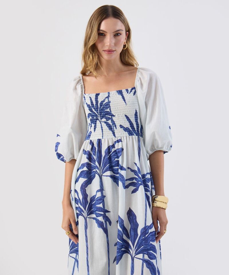 Vestido Para Mujer Escote Cuadrado Manga Abullonada
