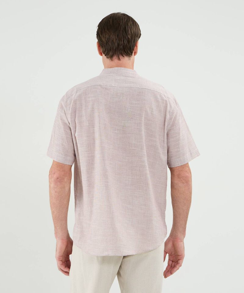 Camisa Manga Corta Cuello Neru Lino Para Hombre