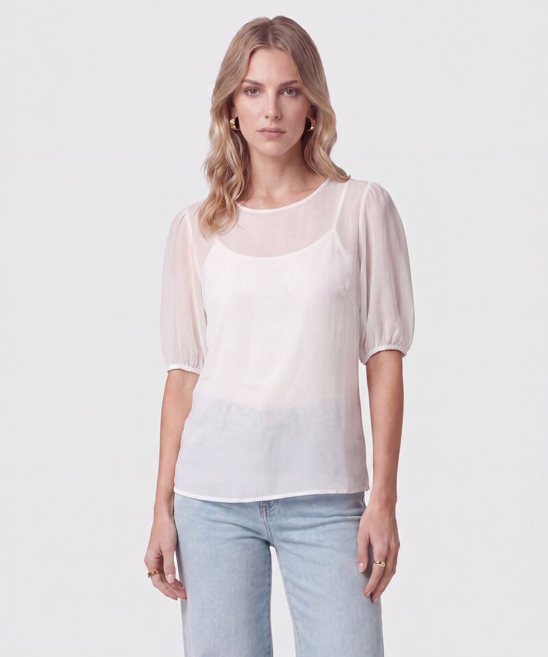 Blusa Mangas Transparentes Mujer