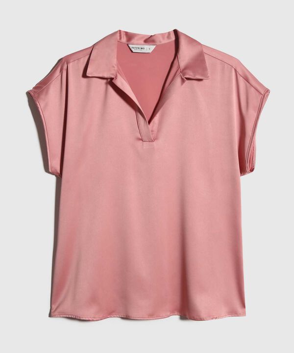 Blusa Satinada Escote en V