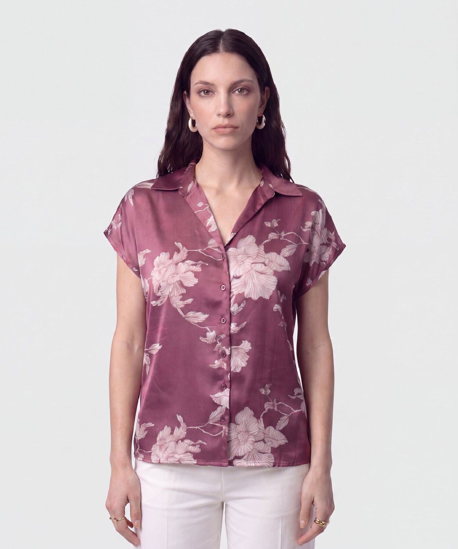 Camisa Manga Corta Estampada Para Mujer