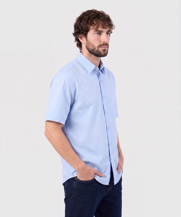 Camisa Manga Corta Unicolor Para Hombre image number null
