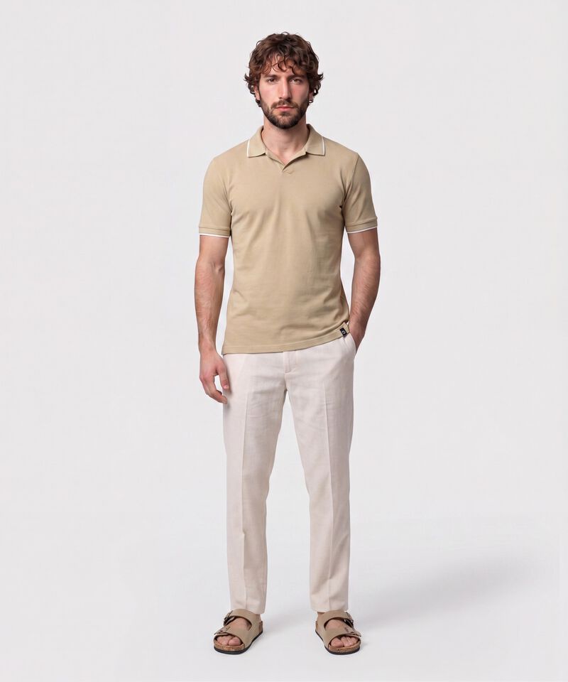 Polo Con Cuello Sin Botones Hombre
