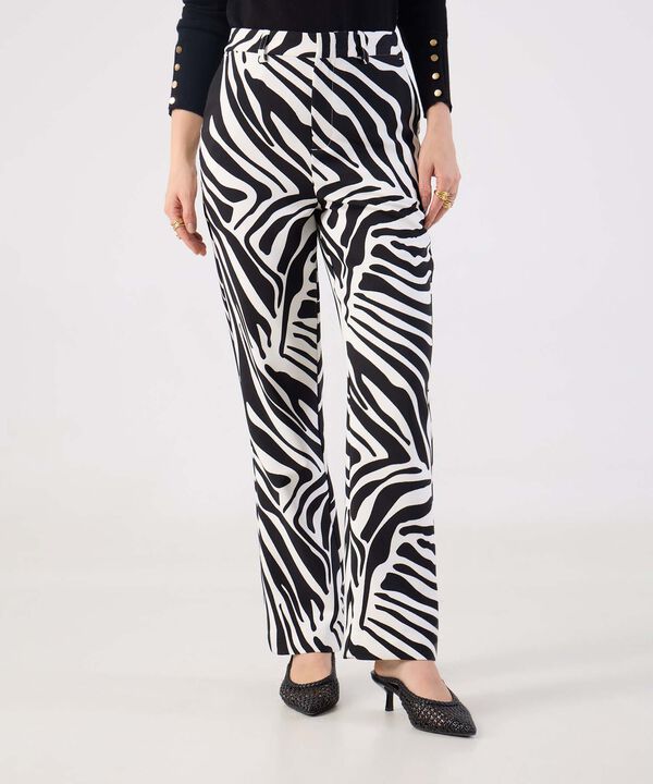 Pantal&oacute;n Estampado Ajuste Recto Para Mujer image number null