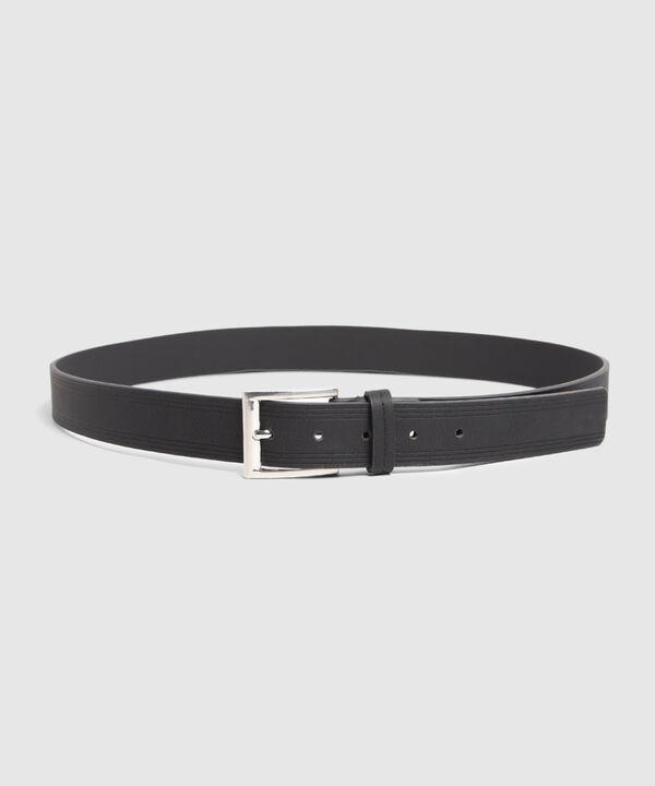 Cintur&oacute;n Cl&aacute;sico con Hebilla Met&aacute;lica Para Hombre image number null