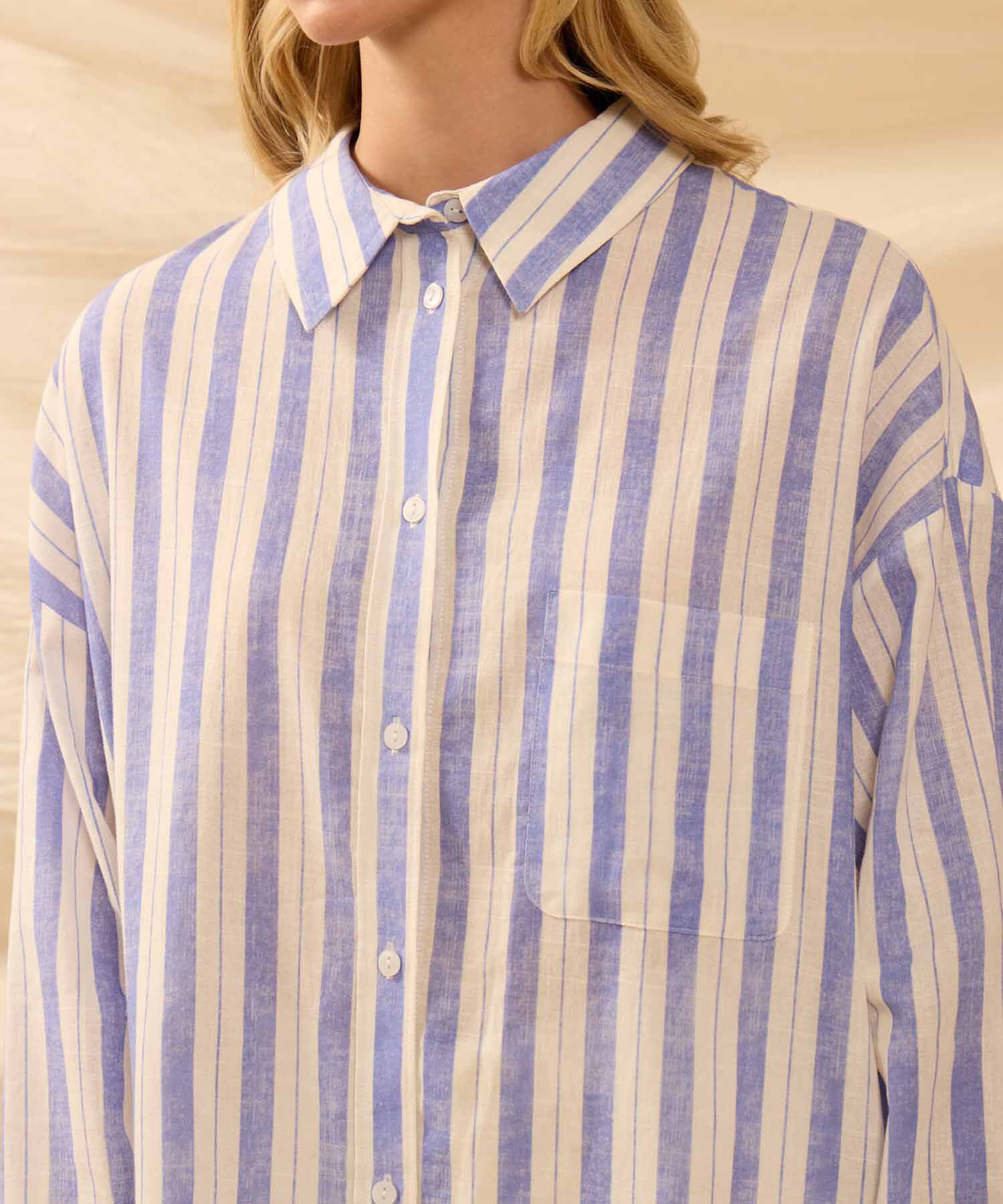 Camisa Oversize De Hombro Ca&iacute;do Para Mujer