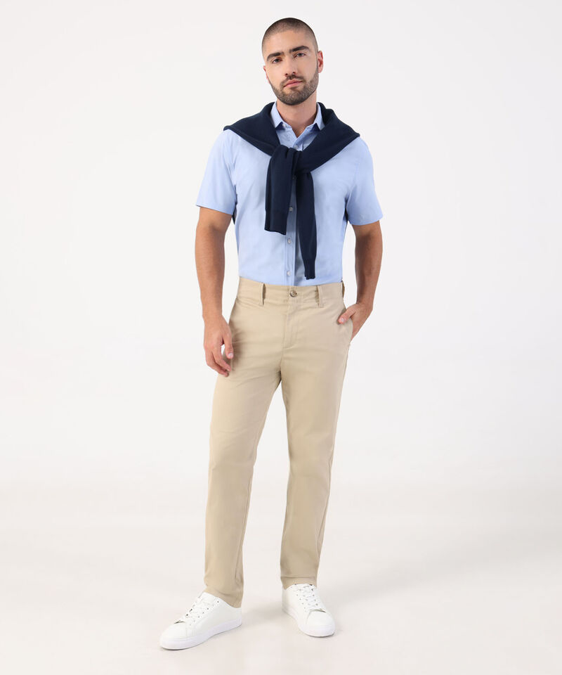 Camisa Formal Manga Corta Para Hombre, AzulClaro, hi-res