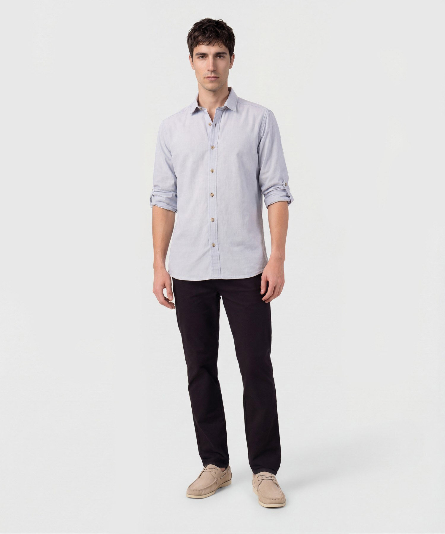 Camisa Manga Larga Con Charretera Hombre