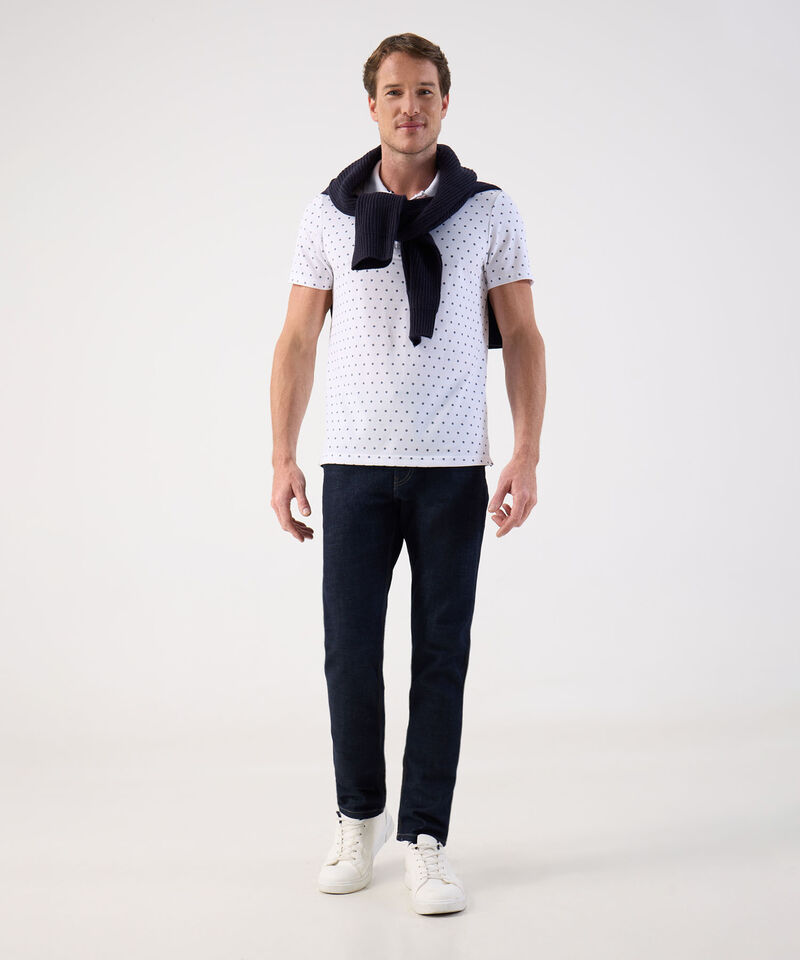 Polo Estampado con Micro Dise&ntilde;o Original Para Hombre