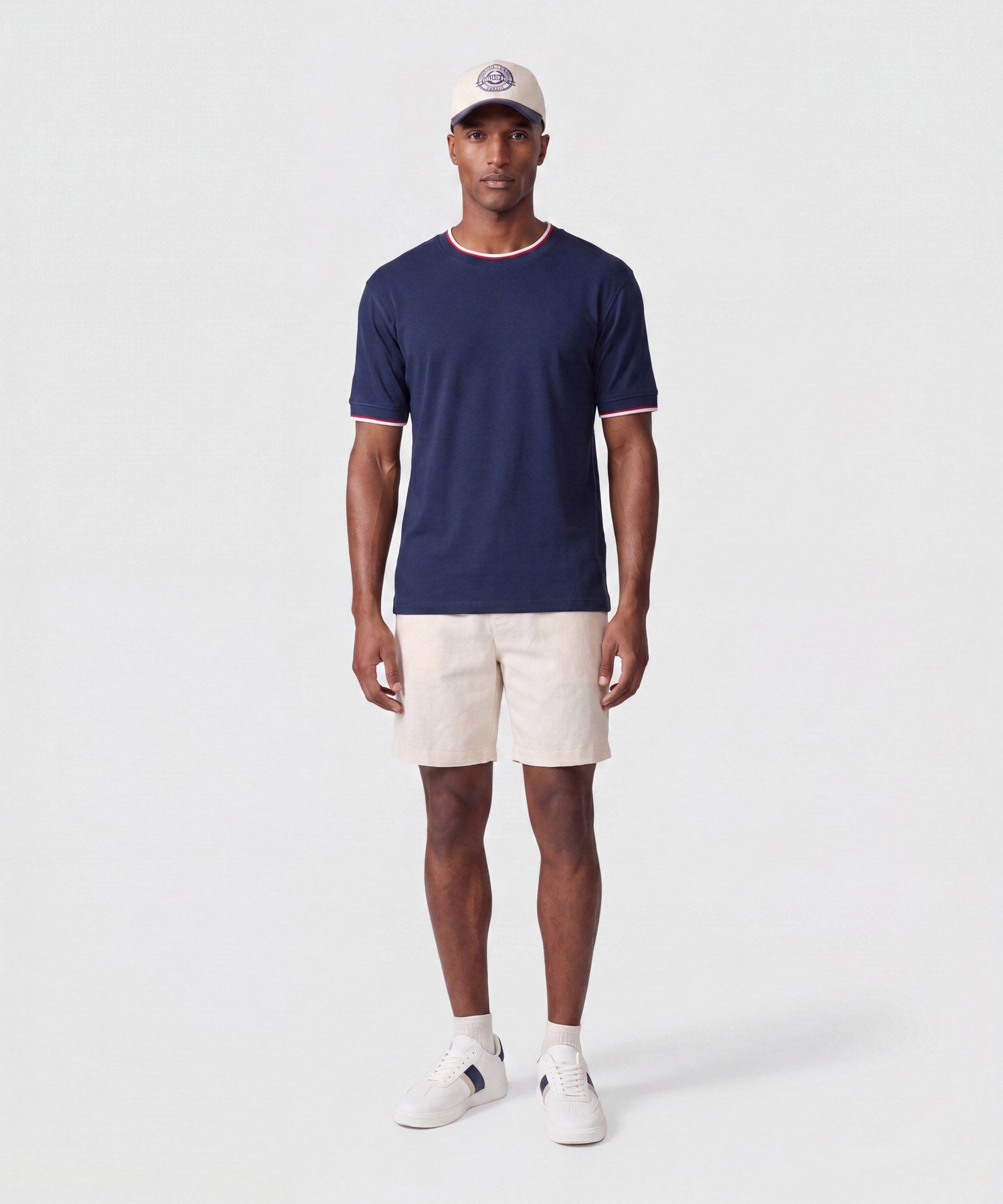Camiseta Cuello Redondo Contrastado Hombre
