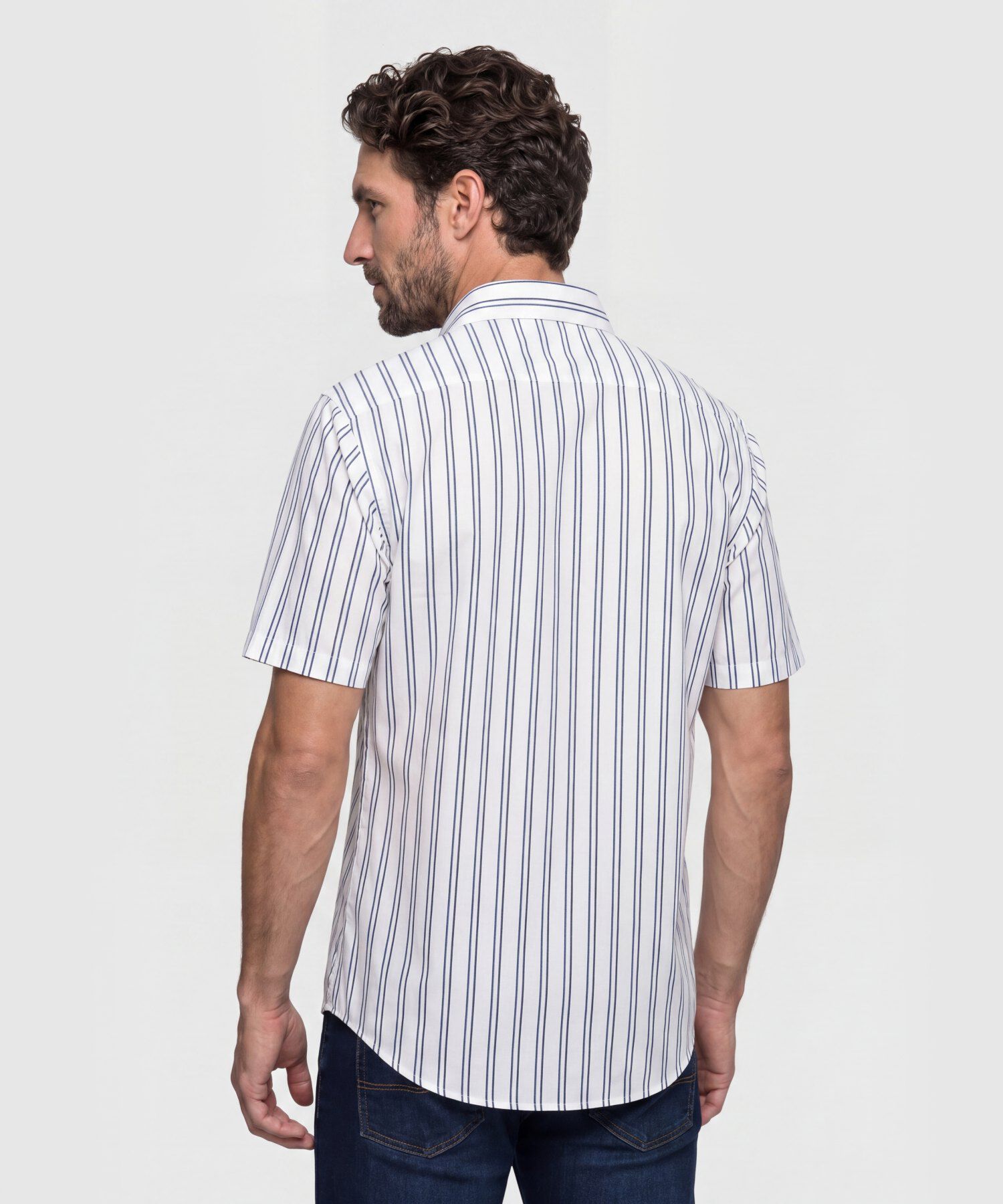 Camisa Manga Corta a Rayas para Hombre