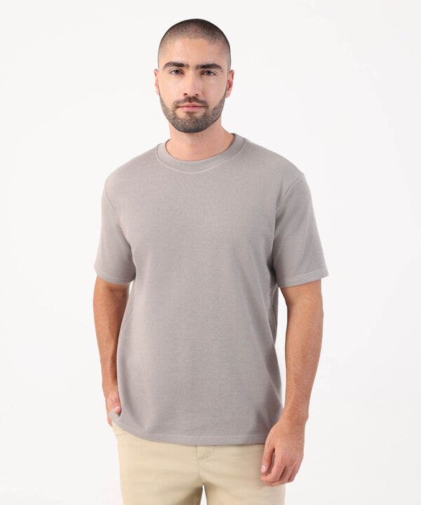 Camiseta Texturizada De Cuello Redondo Para Hombre image number null