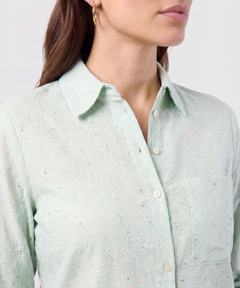 Camisa Texturizada con Manga Larga para Mujer