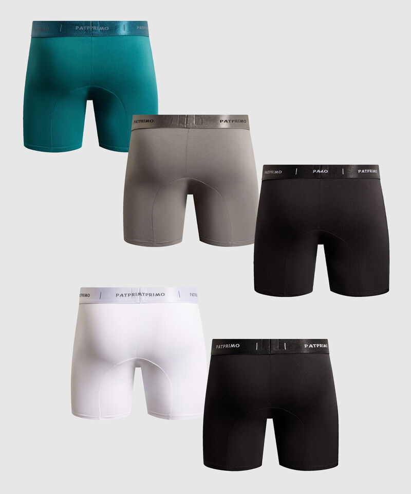 Pack x5 B&oacute;xers Medios Unicolor para Hombre