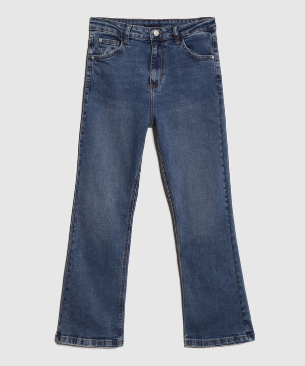 Jean Cropped Flare Tono Medio image number null