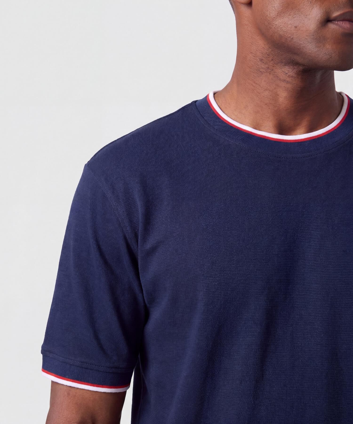Camiseta Cuello Redondo Contrastado Hombre