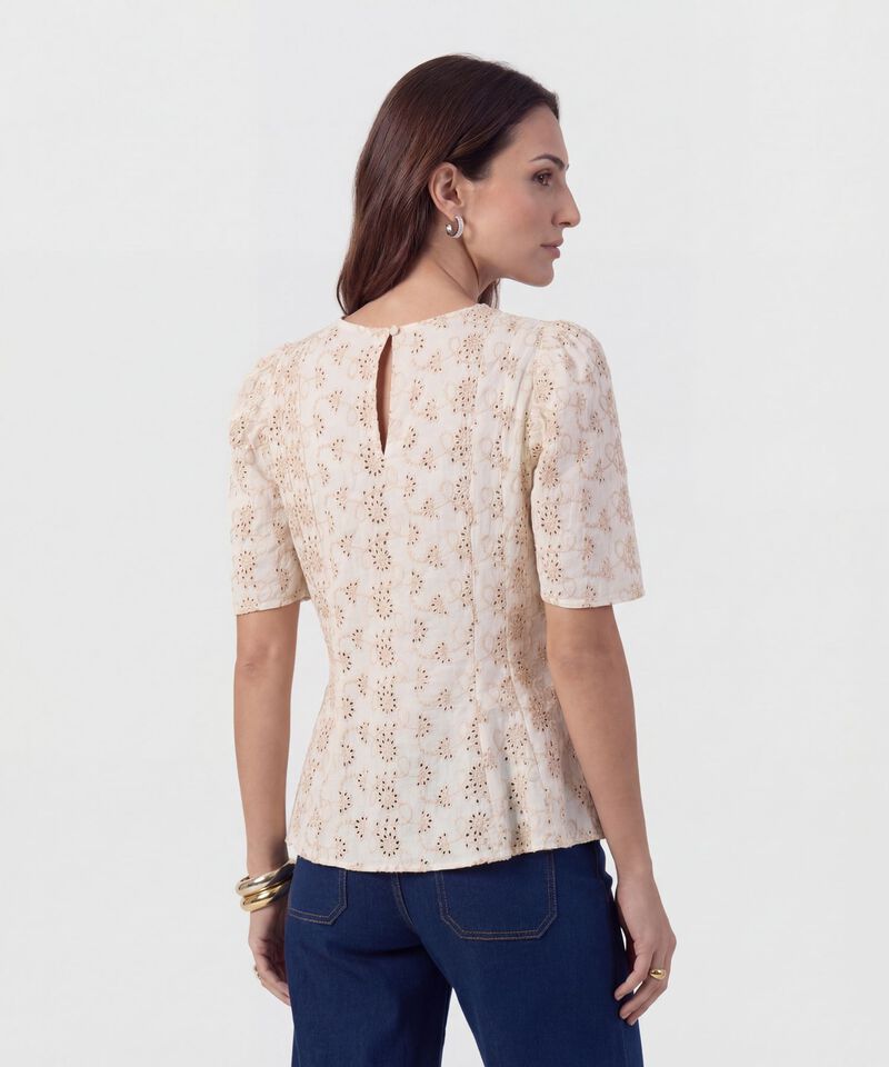 Blusa Con Bordado Suizo Para Mujer