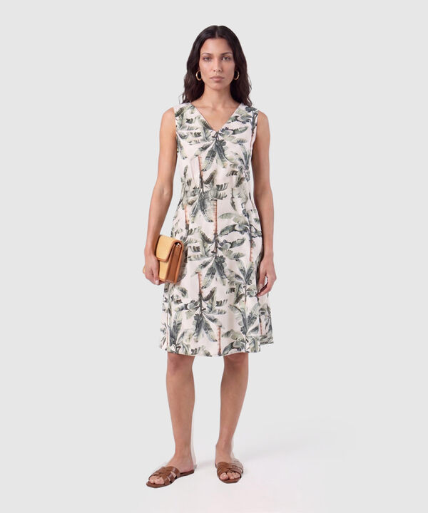 Vestido Corto Estampado Con Cintur&oacute;n Para Mujer image number null